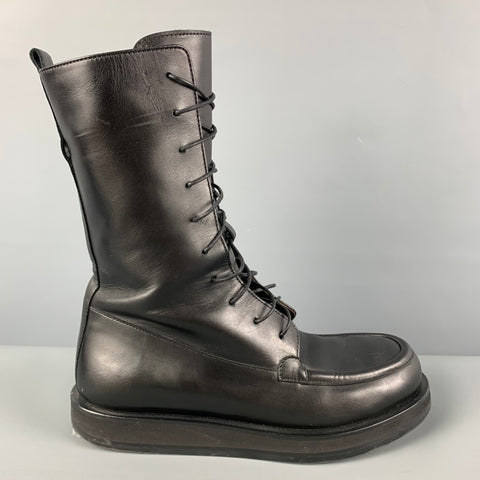 THE ROW Botas con cordones de cuero negro talla 7.5