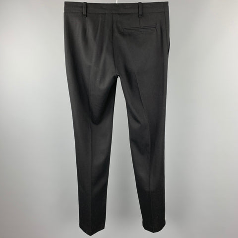 JOHN GALLIANO Size 32 Black Wool Blend Zip Fly Dress Pants