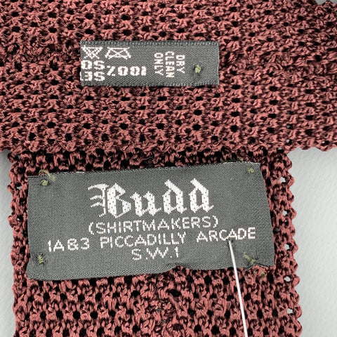 BUDD Burgundy Silk Textured Knit Tie