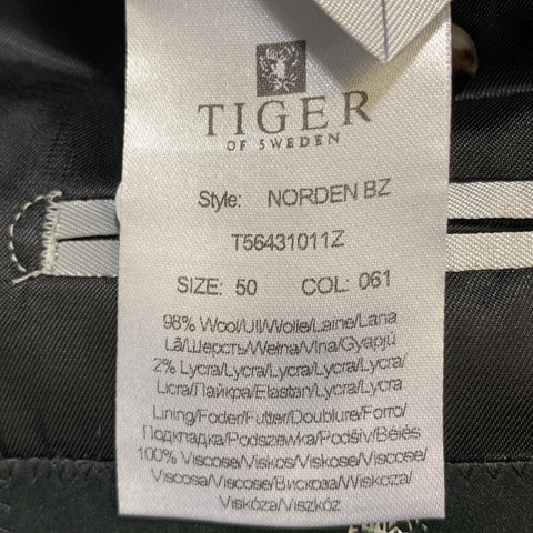TIGER of SWEDEN 40 Regular Dark Gray Wool Blend Notch Lapel Sport Coat