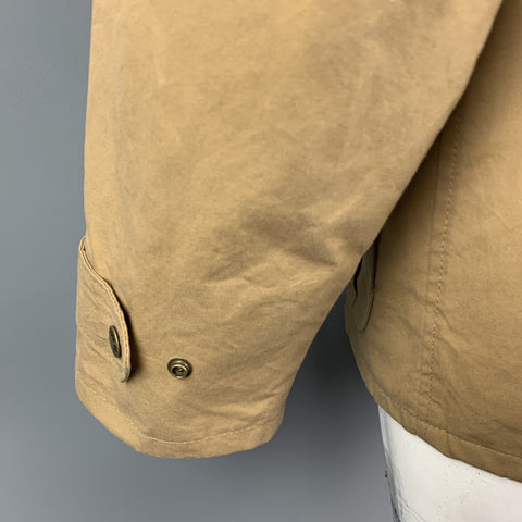 FILSON Size M Tan Cotton Zip & Snaps Patch Pockets Jacket