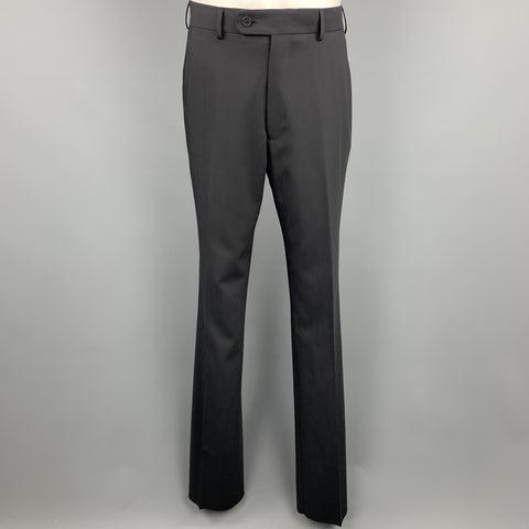TED BAKER Size 36 Regular Black Wool Notch Lapel Suit