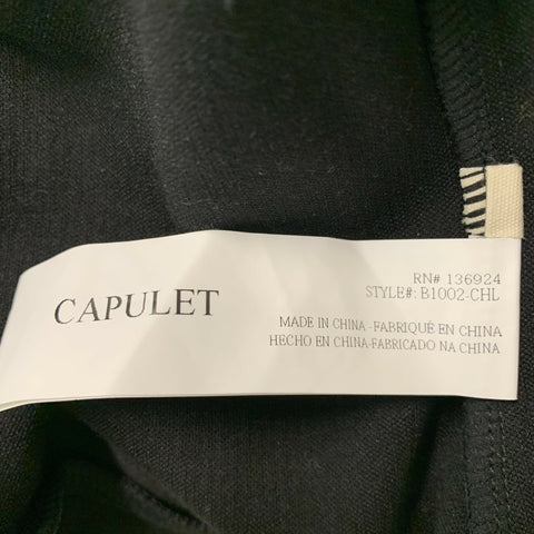 CAPULET Talla S Gris oscuro Traje de cuerpo de mezcla de poliéster acanalado Top casual