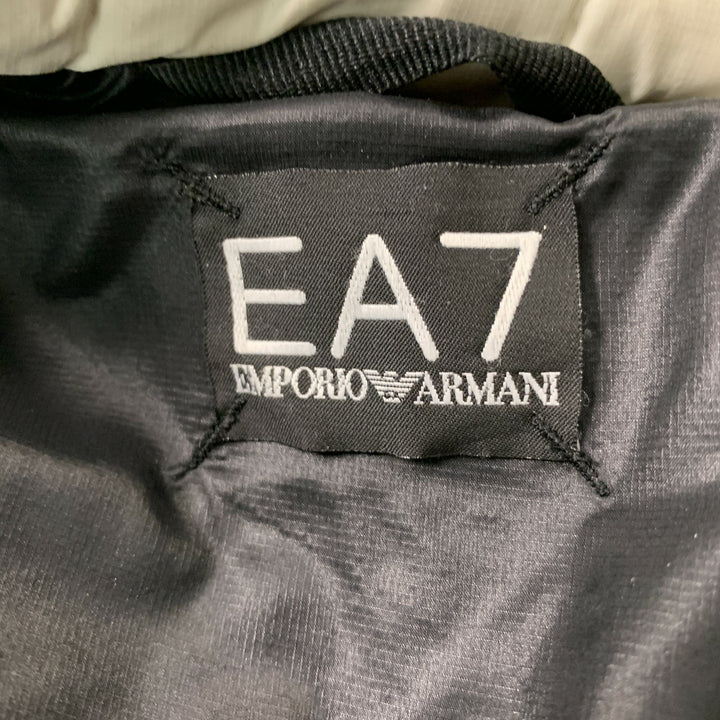 EMPORIO ARMANI Chest Size L Size L Light Gray Quilted Nylon Zip Up Vest