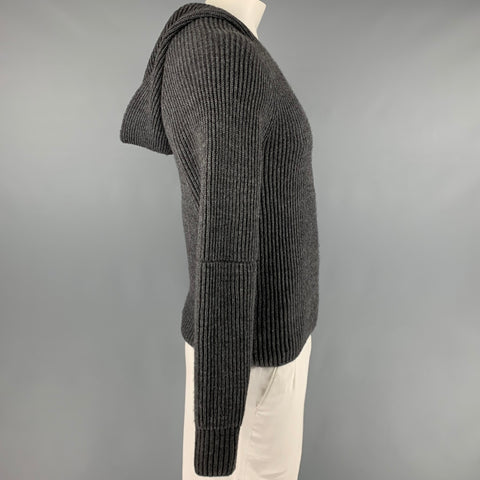 MARTIN MARGIELA Taille L Pull à capuche en mélange d'alpaga gris