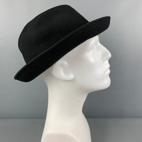 JOHN RICHMOND Black Wool Felt Razor Blade Hat