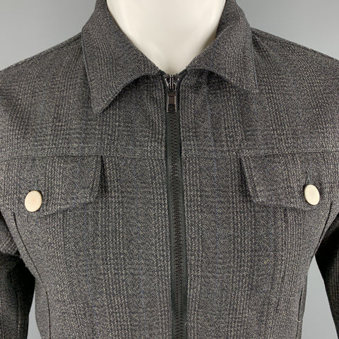 MARC JACOBS Size 36 Gray Glenplaid Yack Zip Trucker Jacket