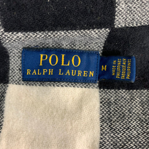 POLO by RALPH LAUREN Size M Black & Cream Cotton Plaid Oversized Shirt