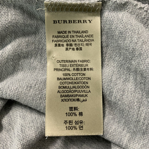 BURBERRY BRIT Size XXL Light Grey Heather Cotton Polo