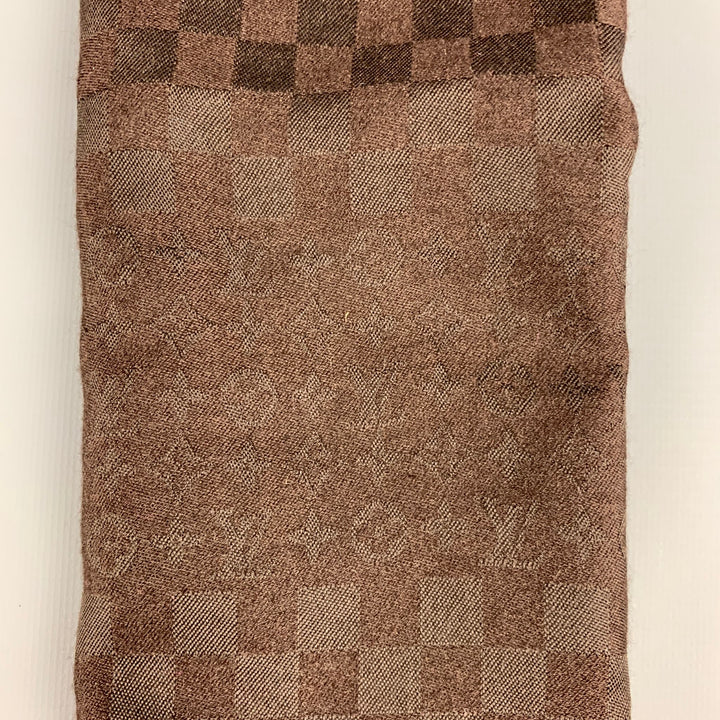 LOUIS VUITTON Brown Monogram Cashmere Silk Scarves