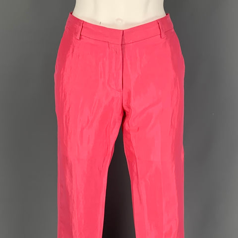 DRIES VAN NOTEN Size 4 Pink Rayon Blend Flat Front Dress Pants