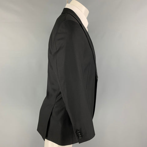 SUIT SUPPLY Size 38 Black Wool Tuxedo Sport Coat