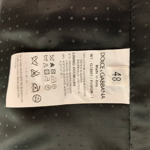 DOLCE & GABBANA Forest Green Velvet Buttoned Size 38 Cotton Vest