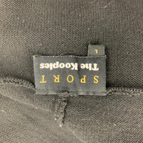 THE KOOPLES Size L Black Merino Wool Hoodie Cardigan