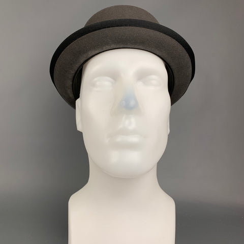 BAILEY Size 7.5 Grey & Black Felt Porkpie Hat