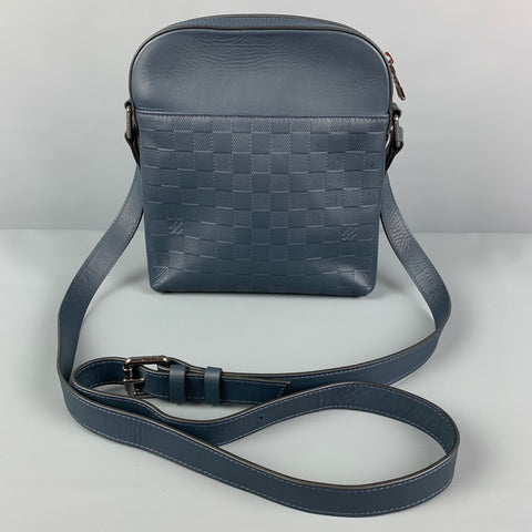 LOUIS VUITTON Blue Leather Damier Infini District Pochette Bag