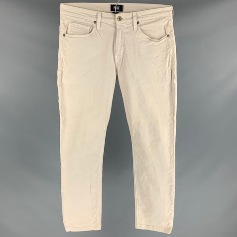 PAIGE Size 32 Beige Cotton Jean Cut Casual Pants