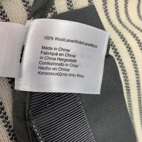 BLACK FLEECE Size 38 Grey & Beige Vertical Stripe Wool Sport Coat