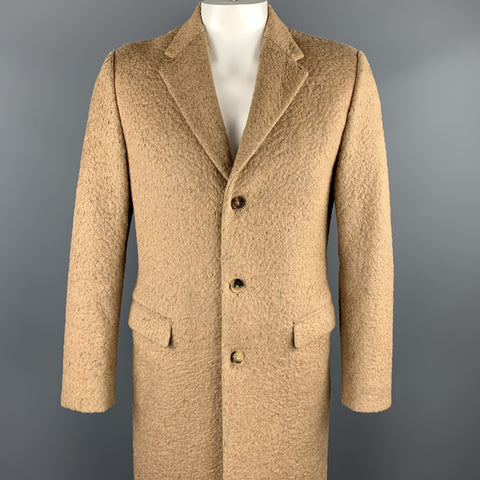 CALVIN KLEIN COLLECTION Size 38 Tan Textured Wool Blend Coat