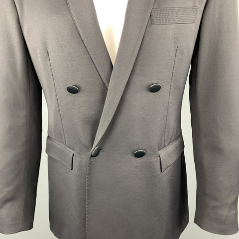 JUST CAVALLI Size 40 Black Double Breasted Notch Lapel Sport Coat