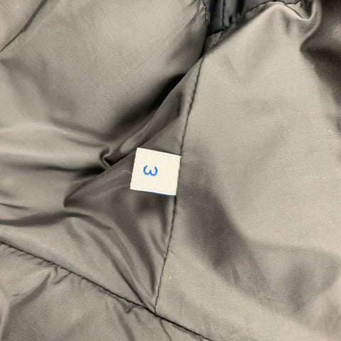 MONCLER Size L Black Quilted Polyester Notch Lapel Vest