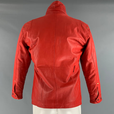 LEATHER CULT Size M Red Brown Mixed Materials Leather Jacket