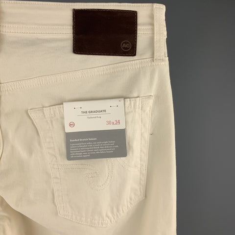 ADRIANO GOLDSCHMIED Size 30 Beige Cotton Zip Fly Jeans