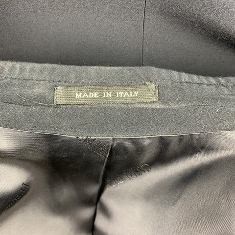CARLO PIGNATELLI Size 38 Long Navy Acetate Blend Collar Suit