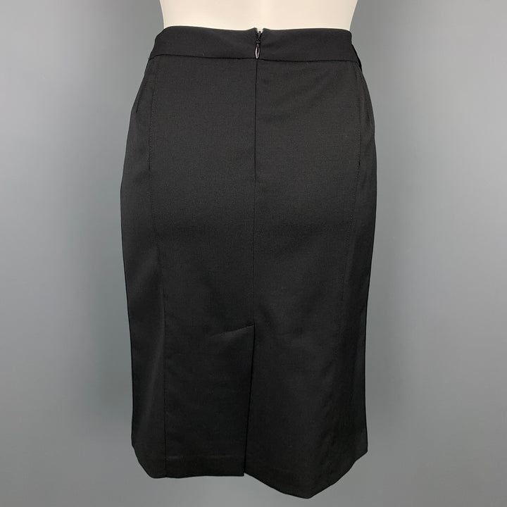 CoSTUME NATIONAL Size 6 Black Wool / Spandex Pencil Skirt