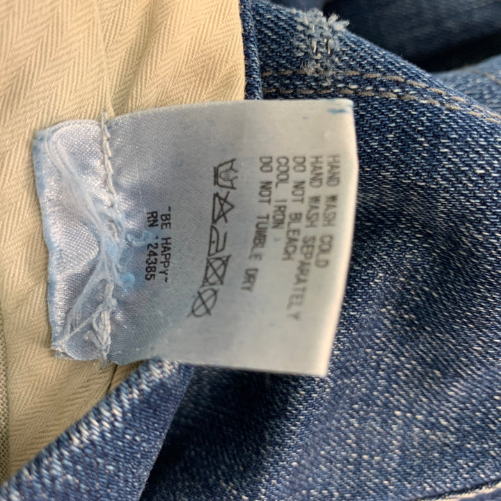 KZO Size 34 Blue Distressed Cotton Jeans
