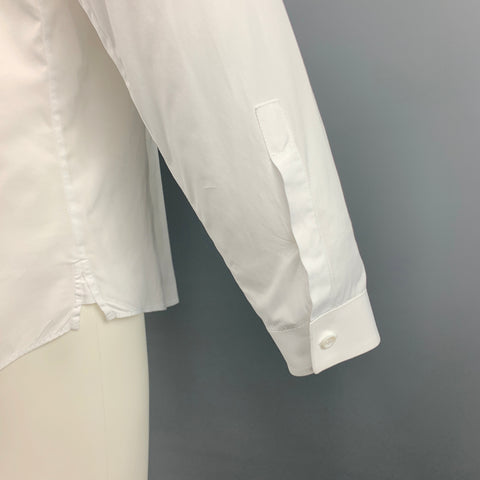 DIOR HOMME Bee Taille L Chemise à manches longues en coton blanc avec boutons cachés