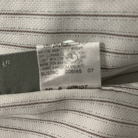 ERMENEGILDO ZEGNA Size XL White Stripe Long Sleeve Shirt