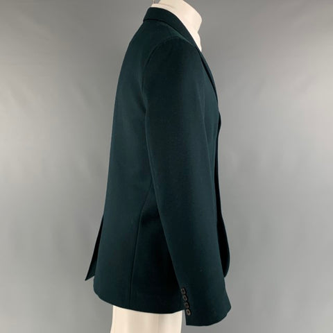 MARC JACOBS Size 40 Forest Green Solid Wool Notch Lapel Sport Coat