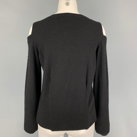 PECK&PECK Size M Black Cashmere Long Sleeve Pullover