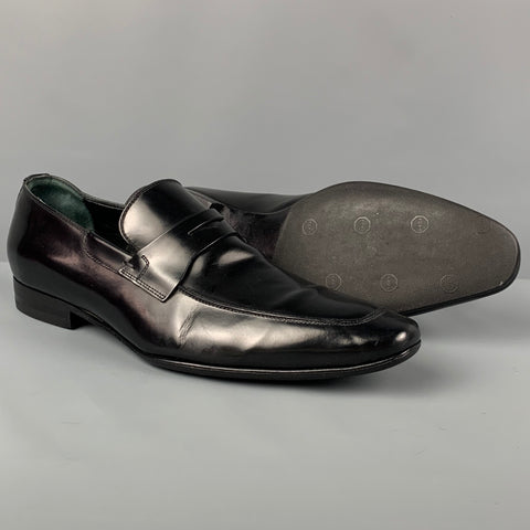 DIOR HOMME Size 10.5 Black Leather Penny Loafers
