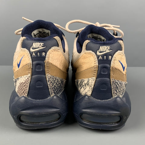 NIKE Talla 10.5 Beige Azul marino Materiales mixtos Zapatillas bajas Air Max 95