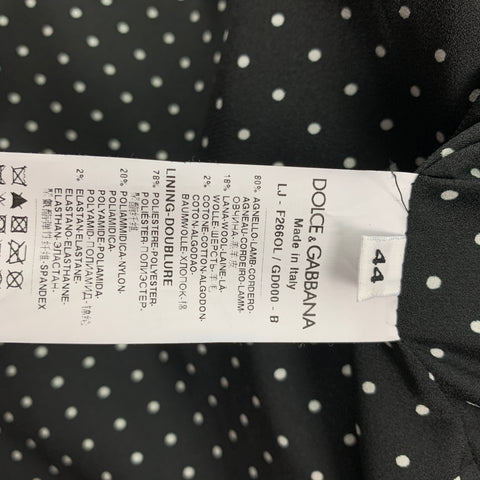 DOLCE &amp; GABBANA Taille 8 Veste à motifs mixtes en daim vert foncé