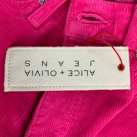 ALICE + OLIVIA Size 26 Pink Cotton Corduroy Jean Cut Casual Pants