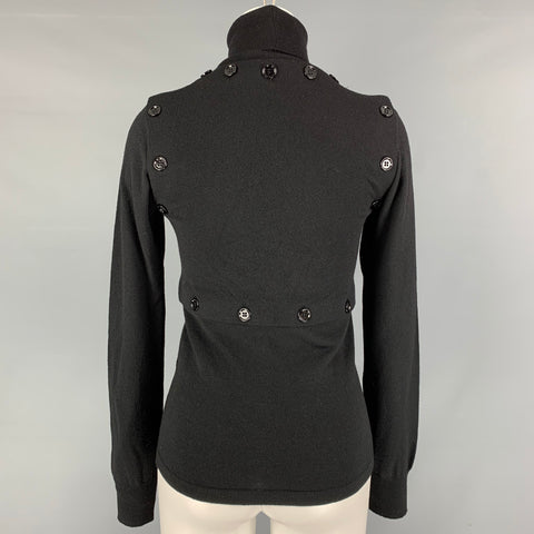 DOLCE &amp; GABBANA Talla 4 Jersey liso de poliéster y lana virgen negro