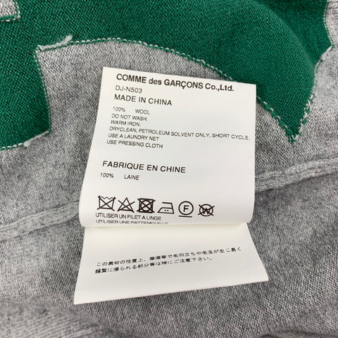 COMME des GARCONS HOMME DEUX Size M Grey Green Knit Wool V-Neck Cardigan