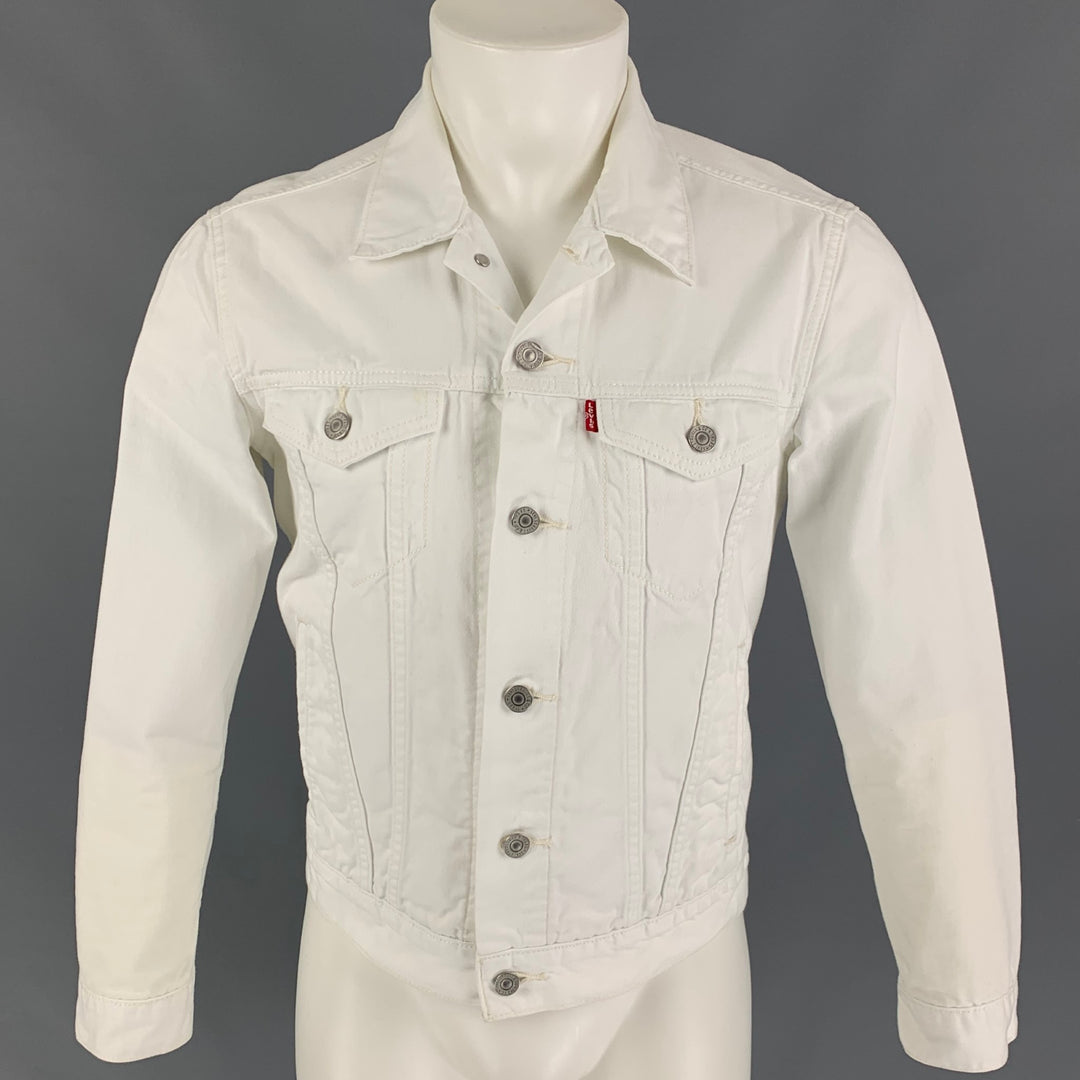 LEVI STRAUSS Size S White Cotton Trucker Jacket