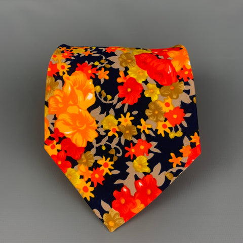 Cravate en polyester floral multicolore VINTAGE