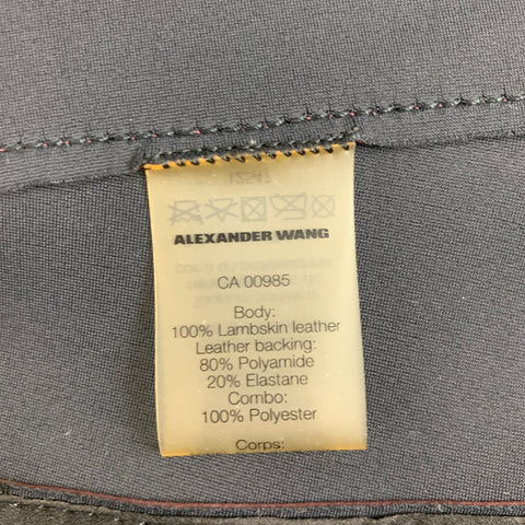 T by ALEXANDER WANG Size 2 Burgundy Leather Lambskin Bustier Dress Top