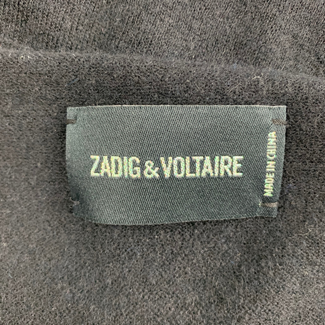 ZADIG &amp; VOLTAIRE Jersey de cachemir con bloques de color negro y azul marino Talla S