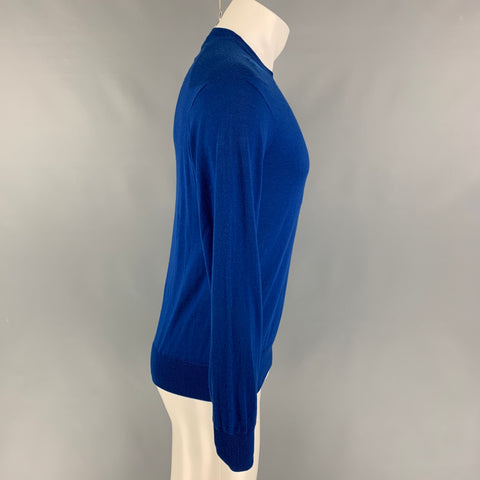 GIVENCHY Jersey de cuello redondo de lana de punto azul real talla M