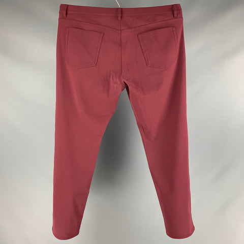 THEORY Size 40 Burgundy Twill Flat Front Casual Pants