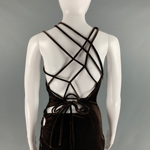 MONSE Taille 2 Robe en mélange de polyester marron