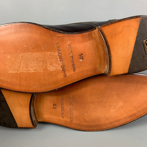 MARC JACOBS Taille 9,5 Bottes à bout renforcé en cuir perforé bordeaux