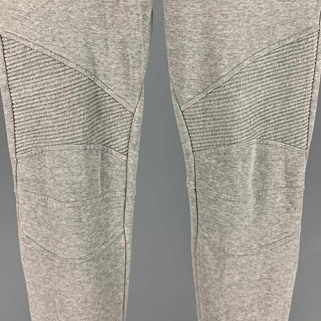 BALMAIN Size M Grey Heather Cotton Sweatpants