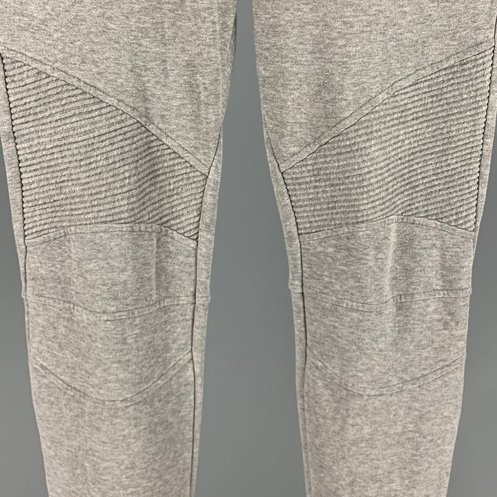BALMAIN Size M Grey Heather Cotton Sweatpants